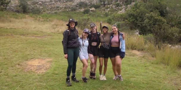 Group hiking at Bermanzi