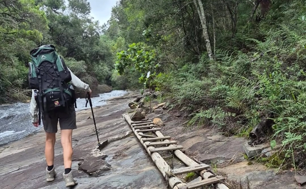 Person hiking the Bermanzi South African Hiking Trail